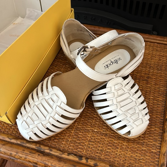 Softspots Leather Huarache, white, 11w - Picture 2 of 8